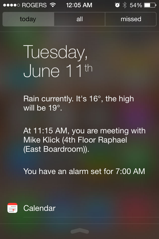 iOS 7 центр сообщений